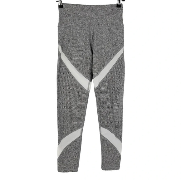 Aerie Leggings Gray Mesh Panel Workout Yoga Pants Activewear - Picture 1 of 8